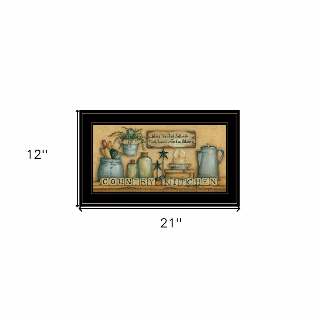 Country Kitchen 7 Black Framed Print Wall Art