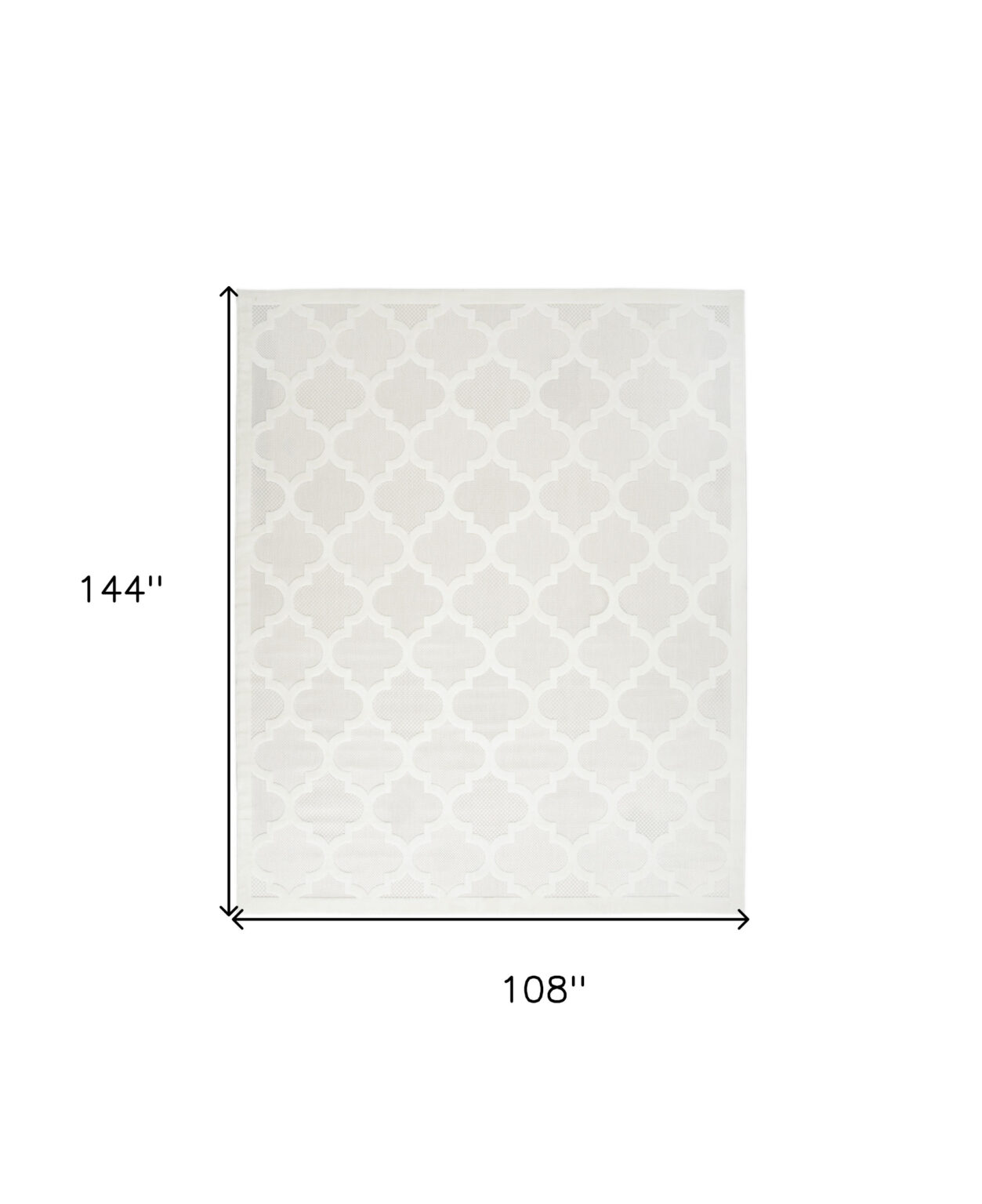 9' X 12' Ivory and White Indoor Outdoor Area Rug