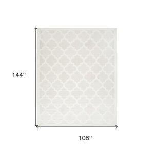 9' X 12' Ivory and White Indoor Outdoor Area Rug