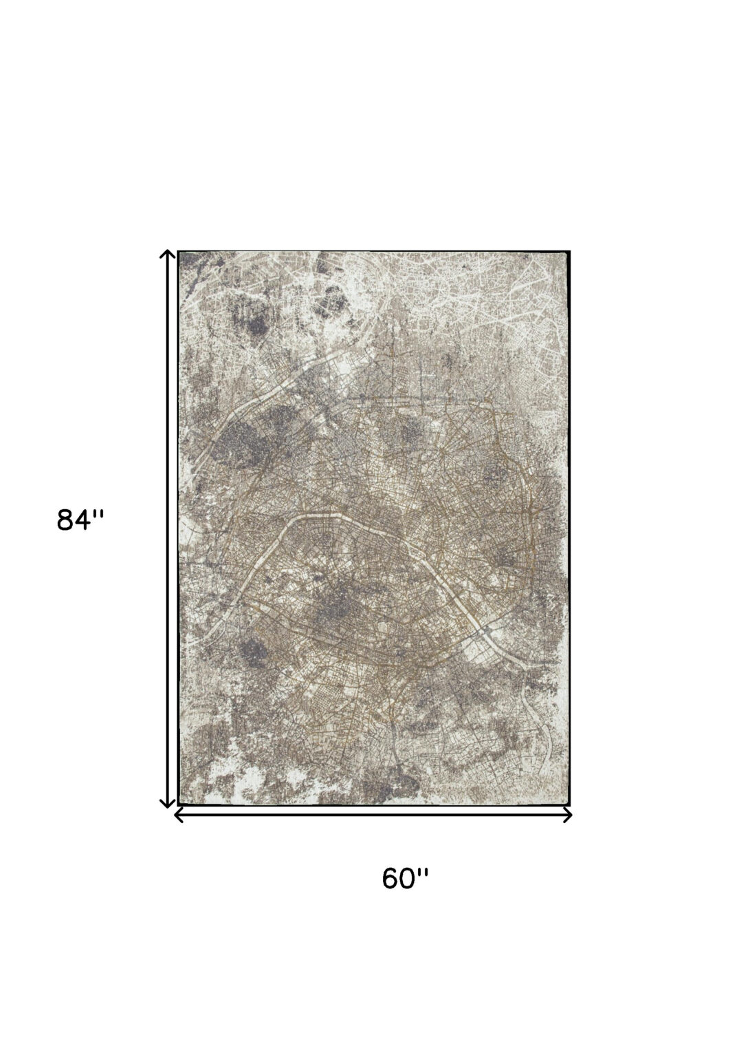 6' X 8' Gray and White Abstract Non Skid Area Rug