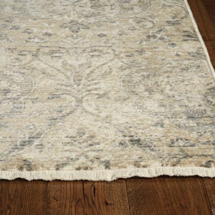 4'X6' Sand Grey Machine Woven Distressed Vintage Traditional Indoor Area Rug