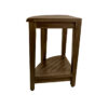 Curvilinear Dark Brown Teak 18" Corner Shower Bench With Shelf
