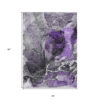 3' X 5' Gray and Purple Abstract Washable Non Skid Indoor Outdoor Area Rug
