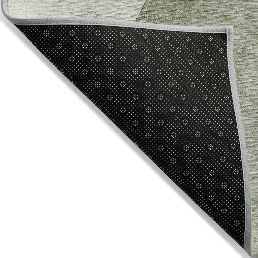 2' X 3' Green Black and Gray Abstract Washable Non Skid Indoor Outdoor Area Rug