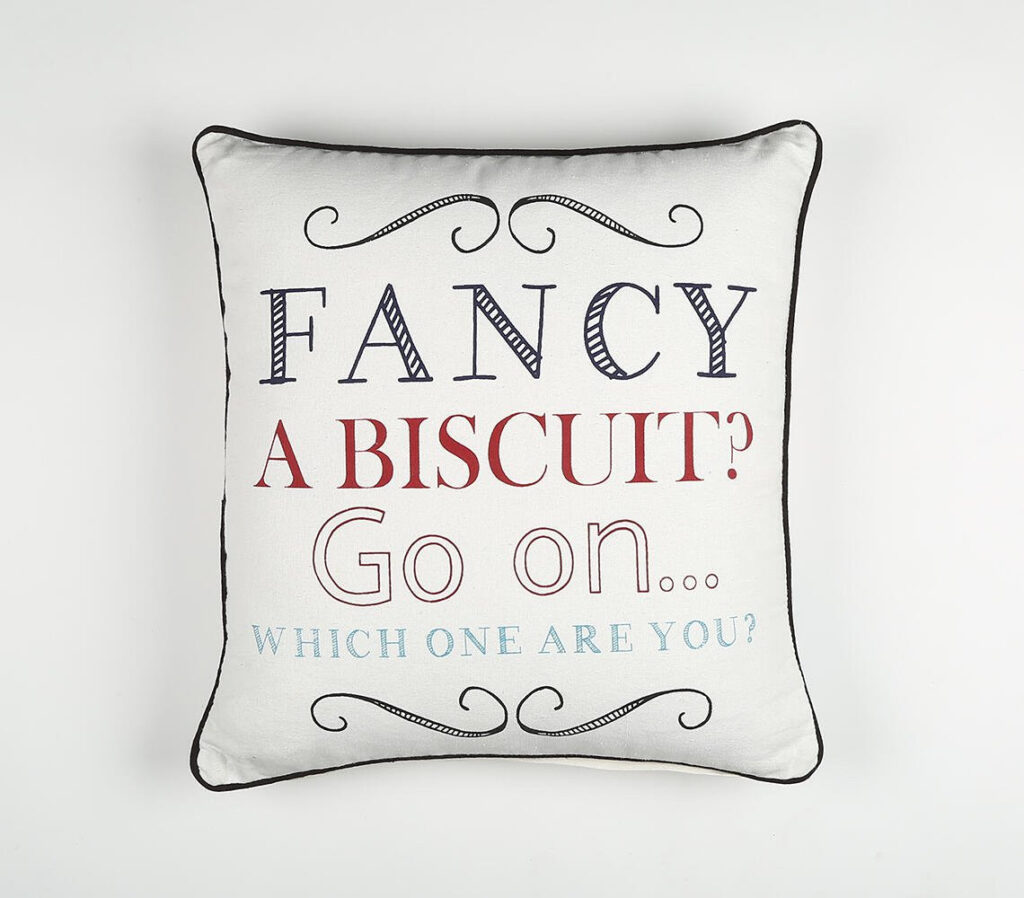 16" Black and White Handmade Text Indoor Outdoor Throw Pillow Cover