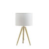 Gold Metal Adjustable Height Tripod Table Lamp With White Drum Shade