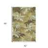 4'X6' Moss Green Hand Tufted Palm Trees Indoor Area Rug