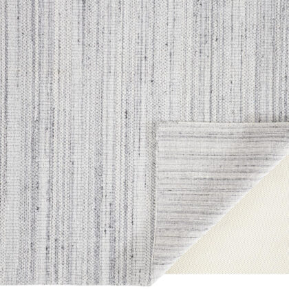 2' X 3' Silver Wool Hand Woven Stain Resistant Area Rug
