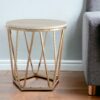 23" Champagne Manufactured Wood And Iron Round End Table