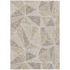 9' X 12' Brown Taupe And Beige Geometric Washable Indoor Outdoor Area Rug