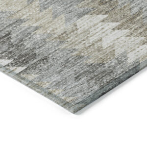 9' X 12' Taupe Beige And Tan Geometric Washable Indoor Outdoor Area Rug