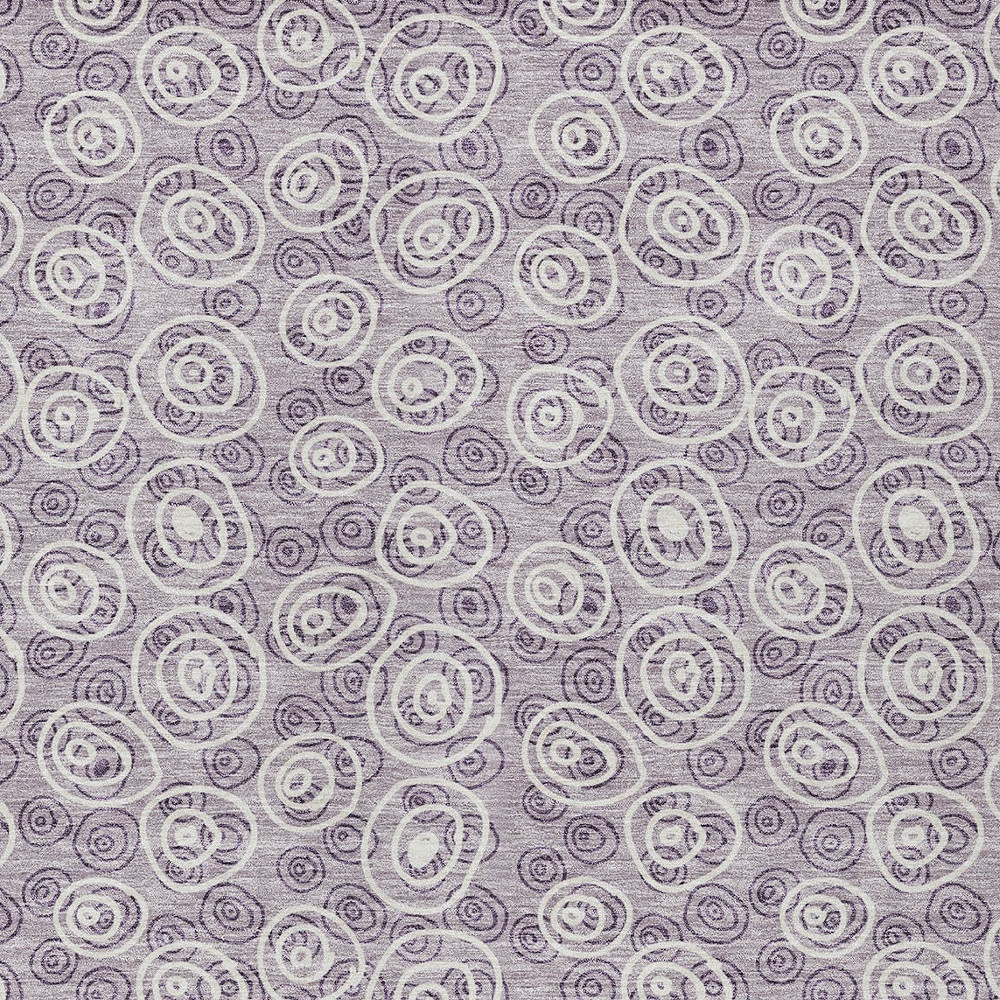 10' X 14' Lavender Purple And Ivory Geometric Washable Indoor Outdoor Area Rug