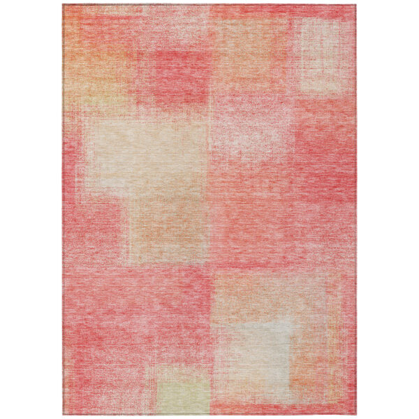 10' X 14' Blush Pink And Ivory Abstract Washable Indoor Outdoor Area Rug