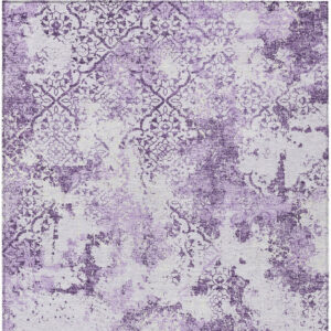 3' X 5' Lavender Purple And Lilac Floral Washable Indoor Outdoor Area Rug