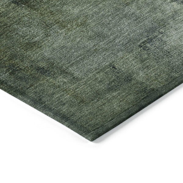 8' X 10' Artichoke Green And Sage Abstract Washable Indoor Outdoor Area Rug