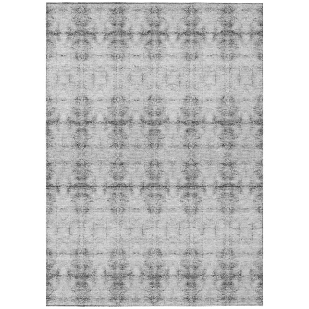 3' X 5' Silver And Gray Geometric Washable Indoor Outdoor Area Rug