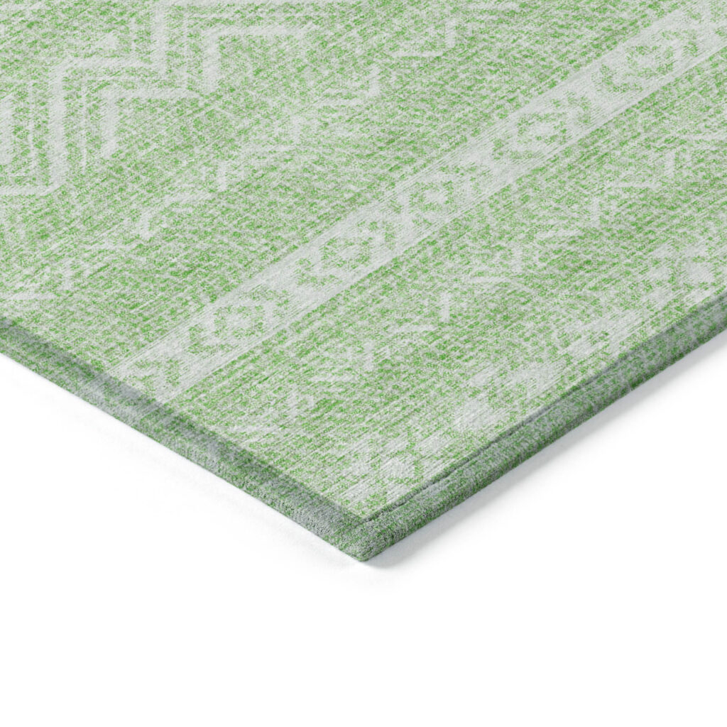 5' X 8' Lime Green And Green Southwestern Washable Indoor Outdoor Area Rug