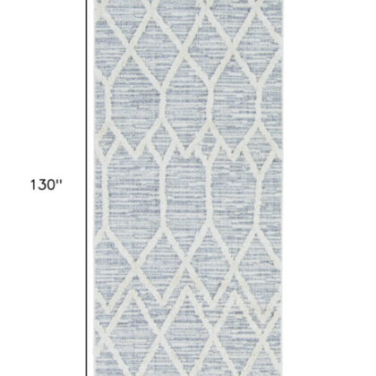 8'X11' Ivory Grey Machine Woven Geometric Indoor Area Rug