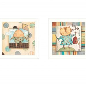 Set Of Two Nursery Pictures White Framed Print Wall Art