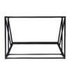 42" Black Glass Frame Console Table With Shelves