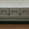 83" Green Leather And Black Sofa