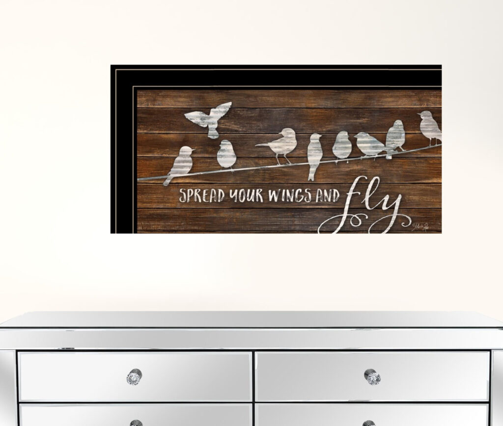 Set Of Two Spread Your Wings 2 Black Framed Print Wall Art