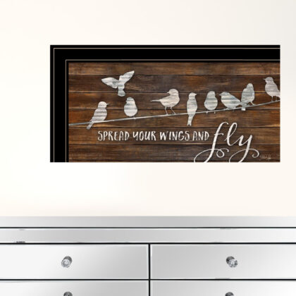 Set Of Two Spread Your Wings 2 Black Framed Print Wall Art