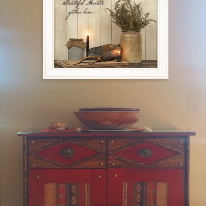 Grateful Hearts 1 White Framed Print Wall Art