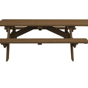 94" Wood Brown Solid Wood Outdoor Picnic Table