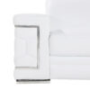 47" White And Silver Genuine Leather Club Chair