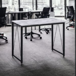 35" Antiqued White and Black Writing Desk