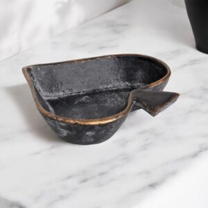 6" Black Spade Cast Iron Vanity Tray
