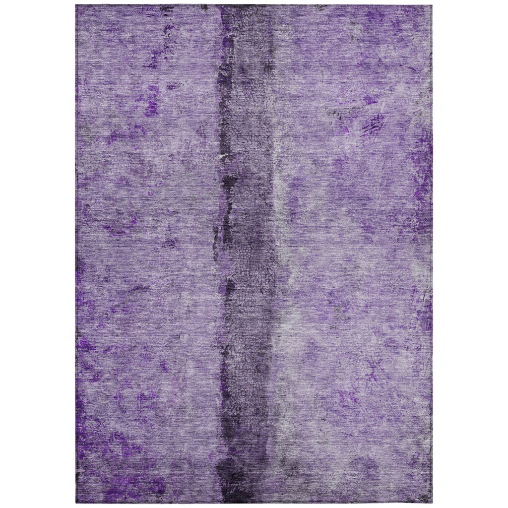 10' X 14' Purple And Lavender Abstract Washable Indoor Outdoor Area Rug