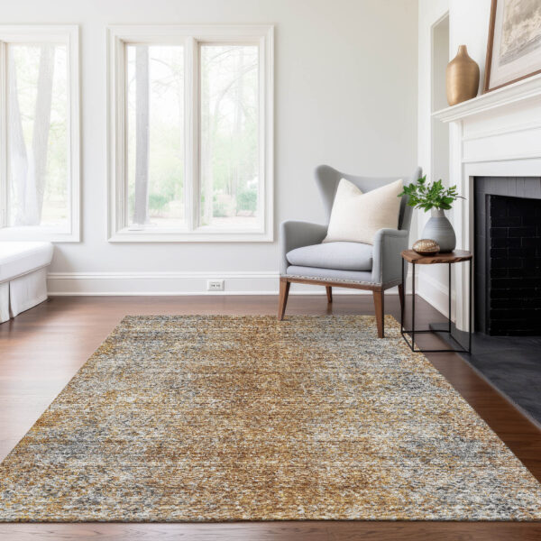 9' X 12' Terra Cotta Silver And Charcoal Oriental Washable Indoor Outdoor Area Rug