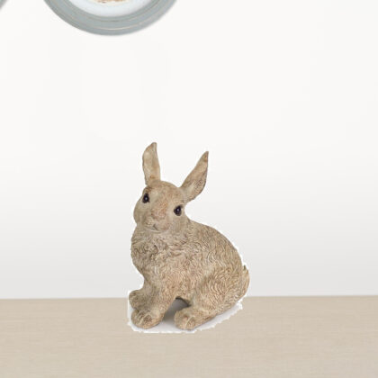 Set Of Three 7" Stone Polyresin Rabbit Figurine
