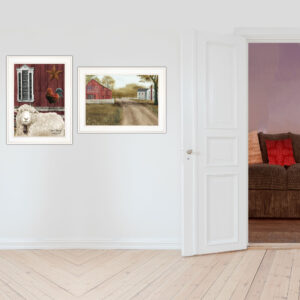 Set Of Two Good Morning 1 White Framed Print Wall Art