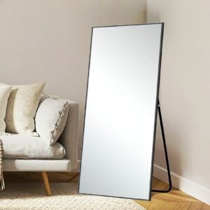 71" Black Metal Framed Leaning or Hanging Full Length Mirror