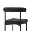 Set of Two Black Upholstered Polyester Open Back Dining Side Chairs