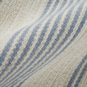 10' X 14' Blue Ivory And Tan Striped Dhurrie Hand Woven Stain Resistant Area Rug