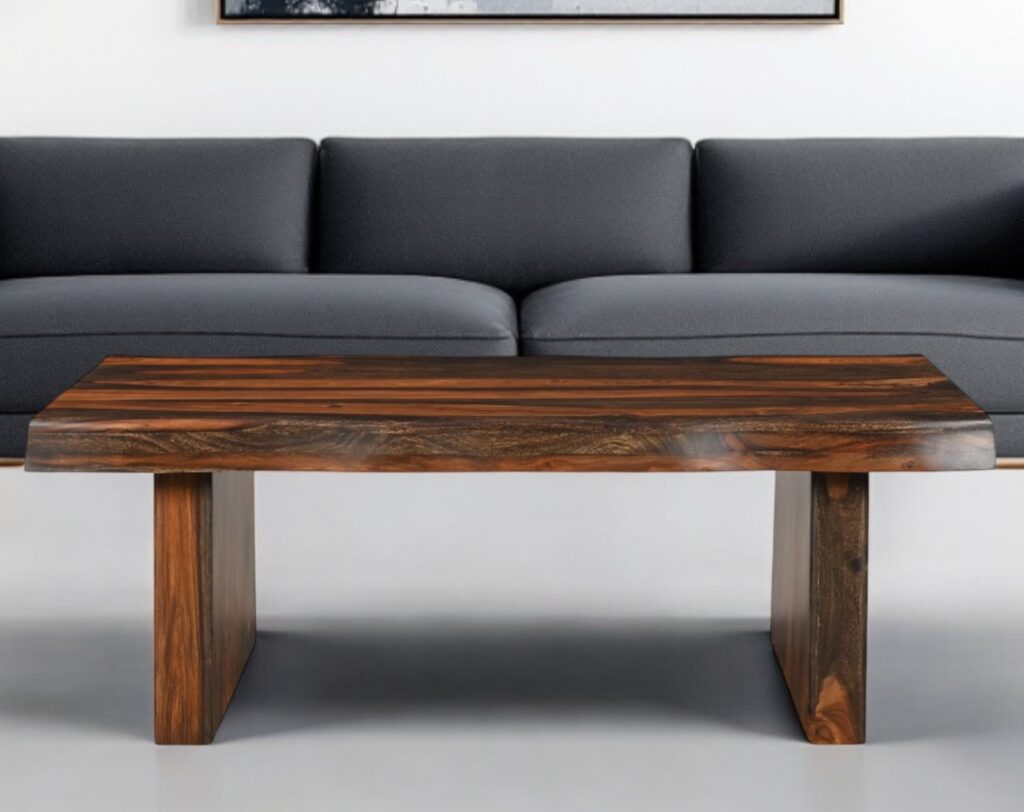51" Dark Brown Solid Wood Coffee Table
