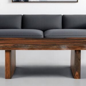 51" Dark Brown Solid Wood Coffee Table