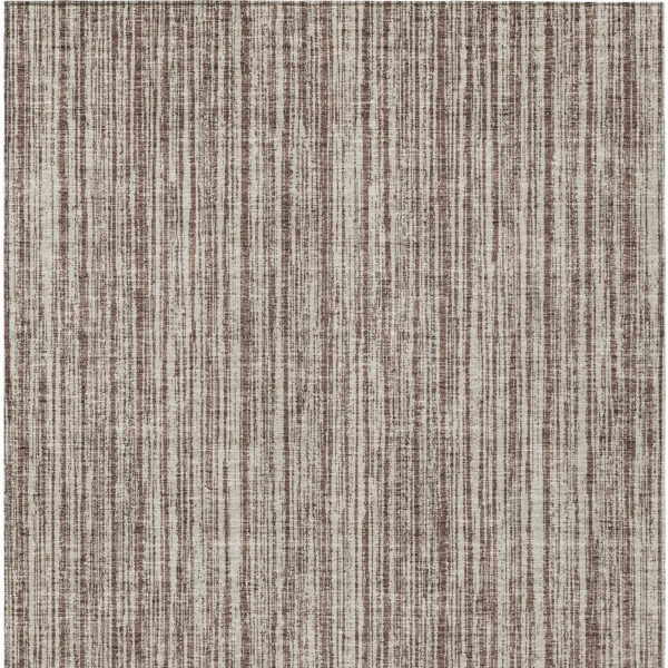 3' X 5' Brown And Ivory Striped Washable Indoor Outdoor Area Rug
