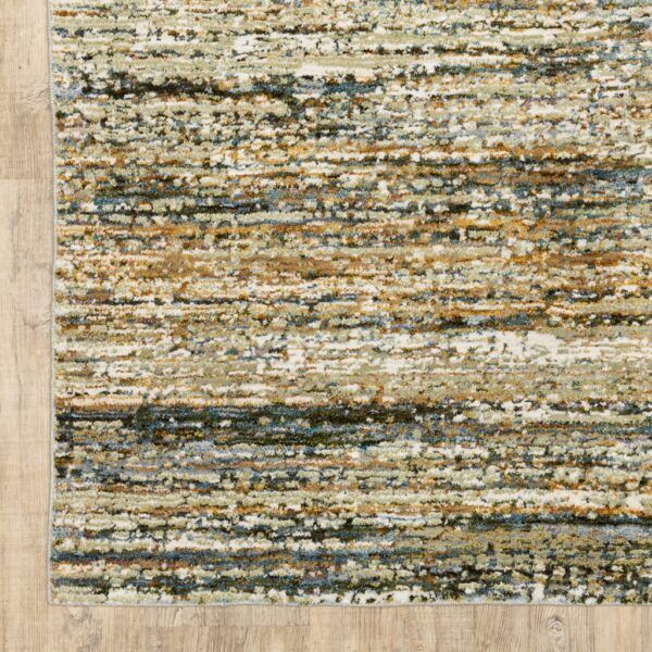 9'X12' Gold And Green Abstract Area Rug