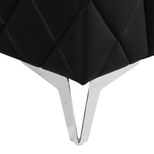 70" Black And Silver Metallic Leather Loveseat