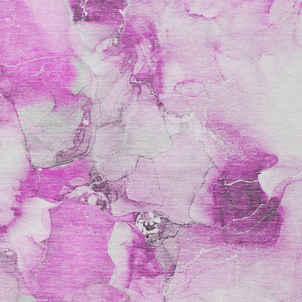 8' X 10' Pink and Ivory Abstract Washable Non Skid Indoor Outdoor Area Rug