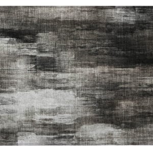 2' X 3' Gray and Black Abstract Washable Non Skid Indoor Outdoor Area Rug