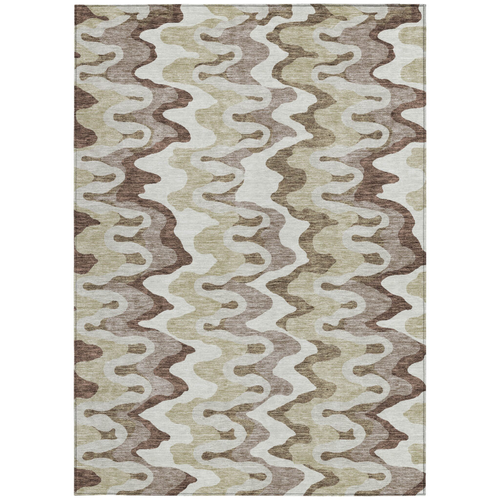 10' X 14' Beige Brown And Taupe Abstract Washable Indoor Outdoor Area Rug