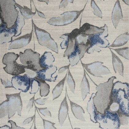 3'X5' Grey Or Blue Amira Polypropylene Area Rug