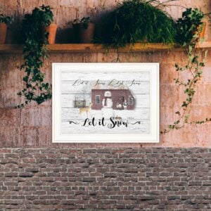 Let It Snow 2 White Framed Print Wall Art