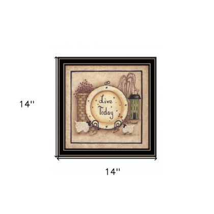 Live Today 2 Black Framed Print Wall Art